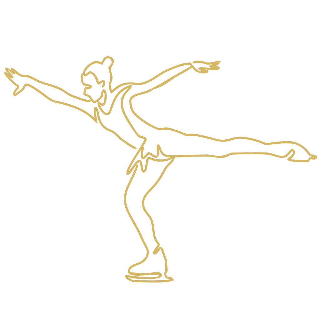 Figure skater in an arabesque spiral